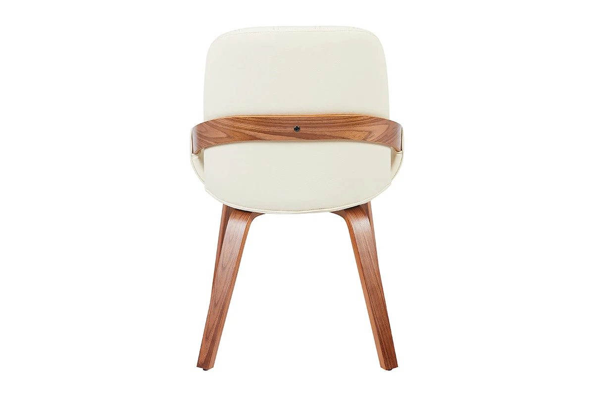 Set of 2 Shangri La Macarro Dining Chairs Beige Faux Leather - Image 7
