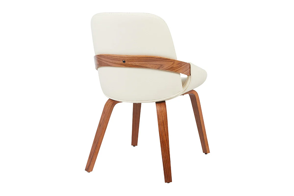 Set of 2 Shangri La Macarro Dining Chairs Beige Faux Leather - Image 8