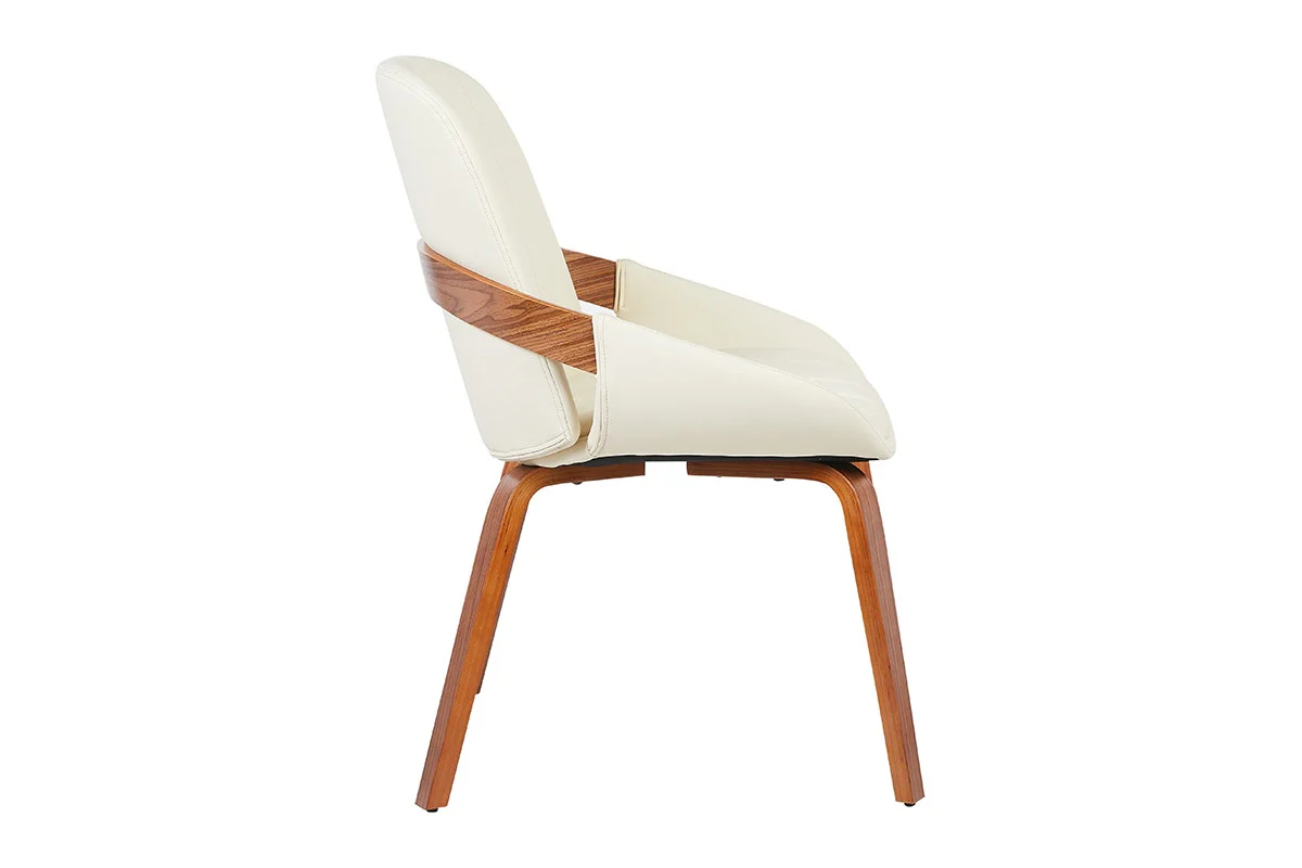 Set of 2 Shangri La Macarro Dining Chairs Beige Faux Leather - Image 9