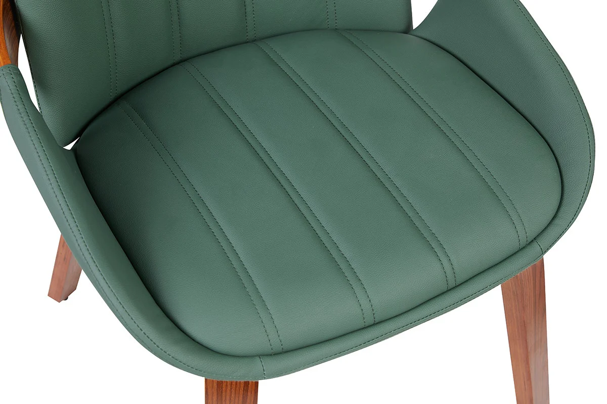 Set of 2 Shangri La Macarro Dining Chairs Green Faux Leather - Image 11