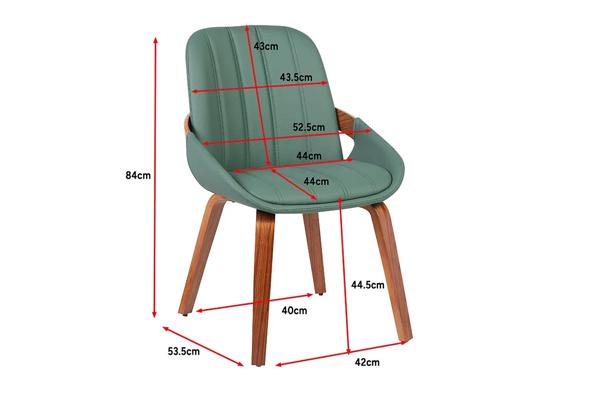 Set of 2 Shangri La Macarro Dining Chairs Green Faux Leather - Image 14