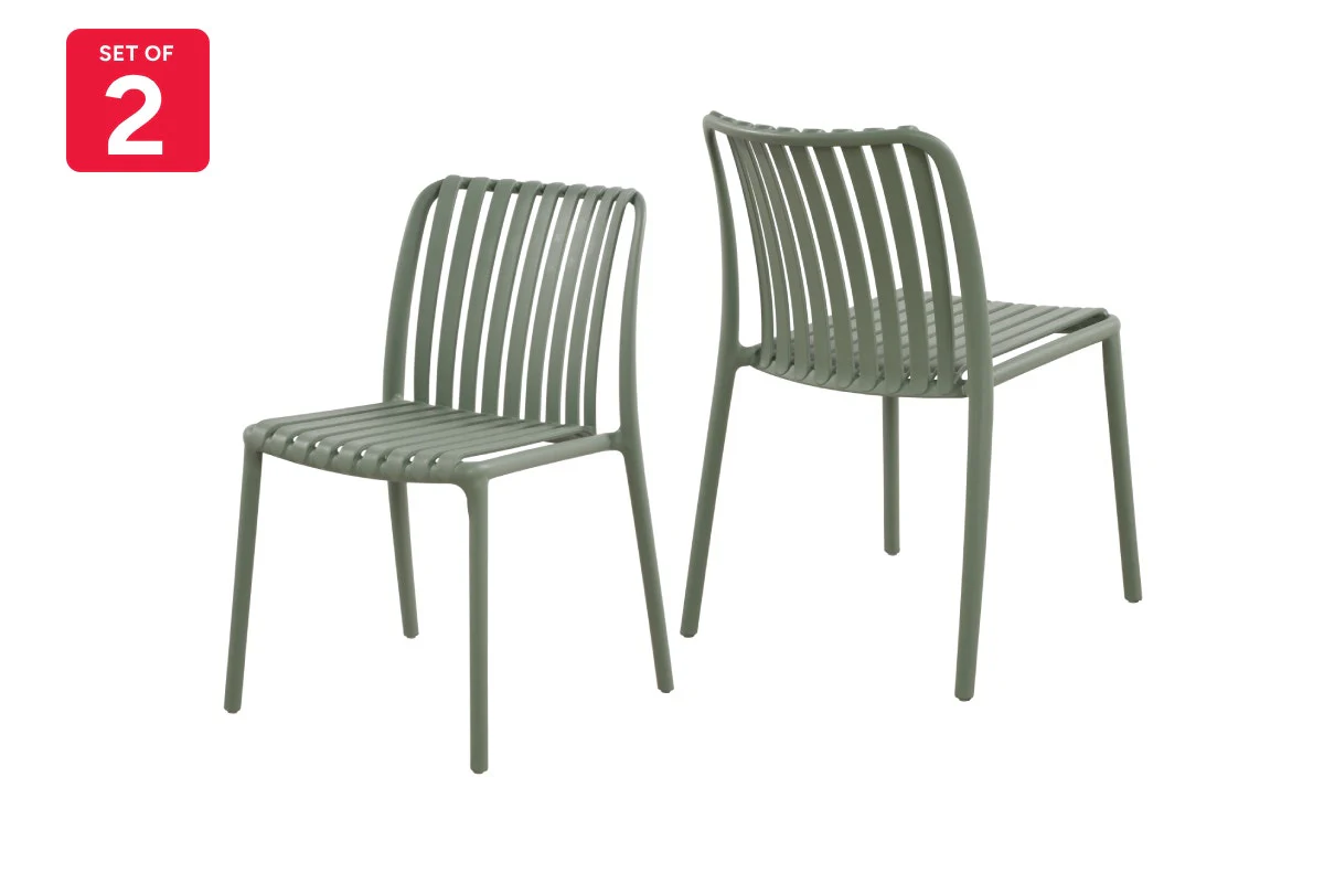 Set of 2 Shangri La San Lucas Dining Chairs Green Outdoor