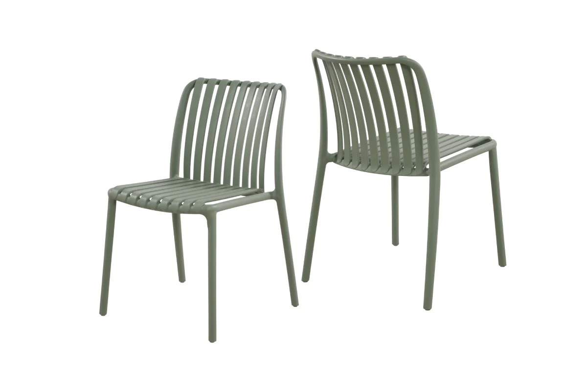 Set of 2 Shangri La San Lucas Dining Chairs Green Outdoor - Image 2