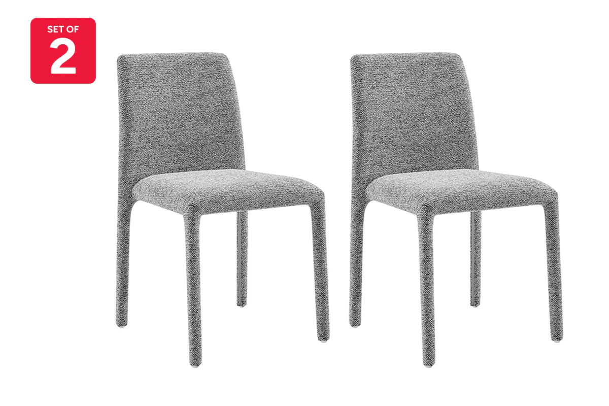Set of 2 Shangri La Serena Upholstered Dining Chairs Grey