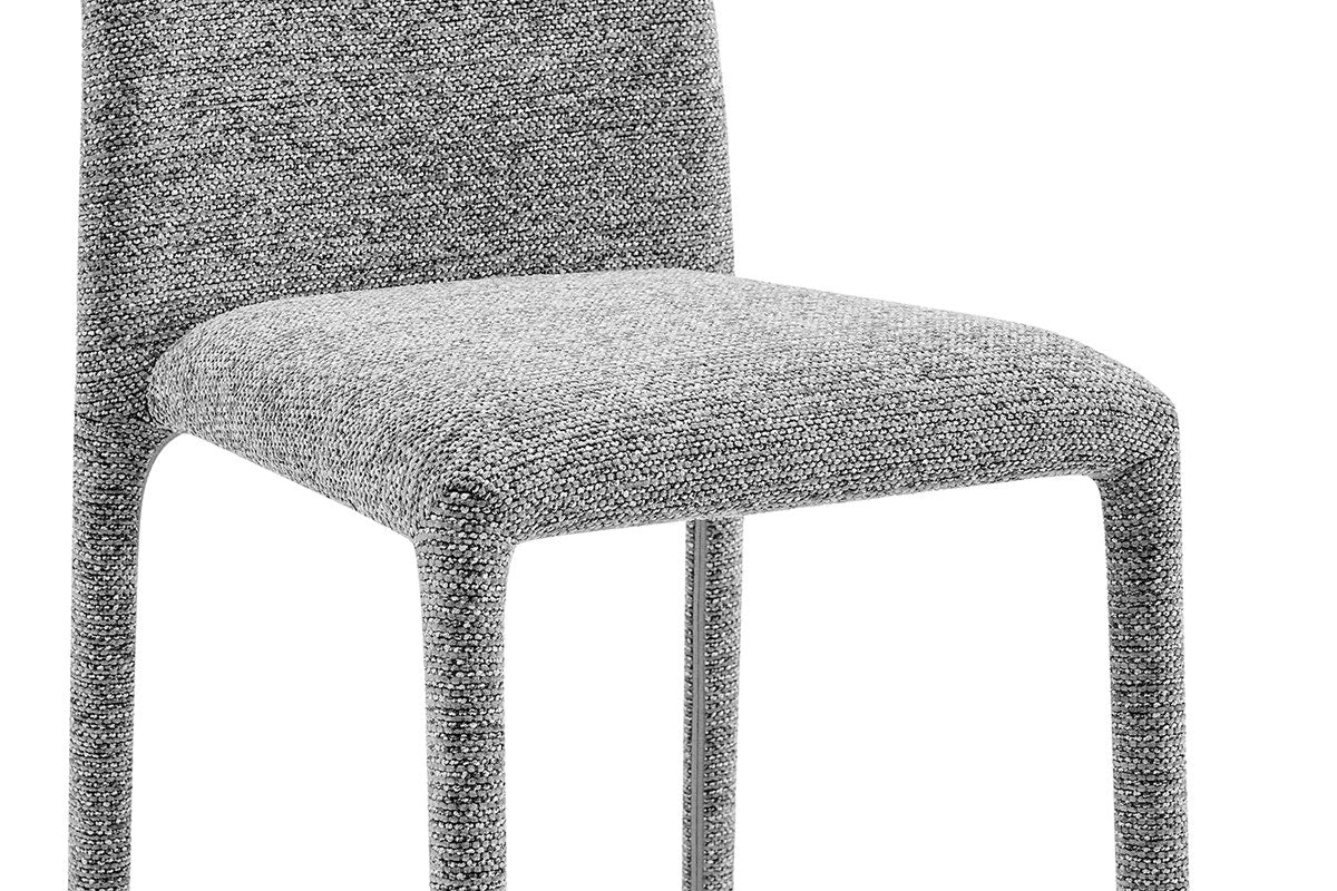 Set of 2 Shangri La Serena Upholstered Dining Chairs Grey - Image 8