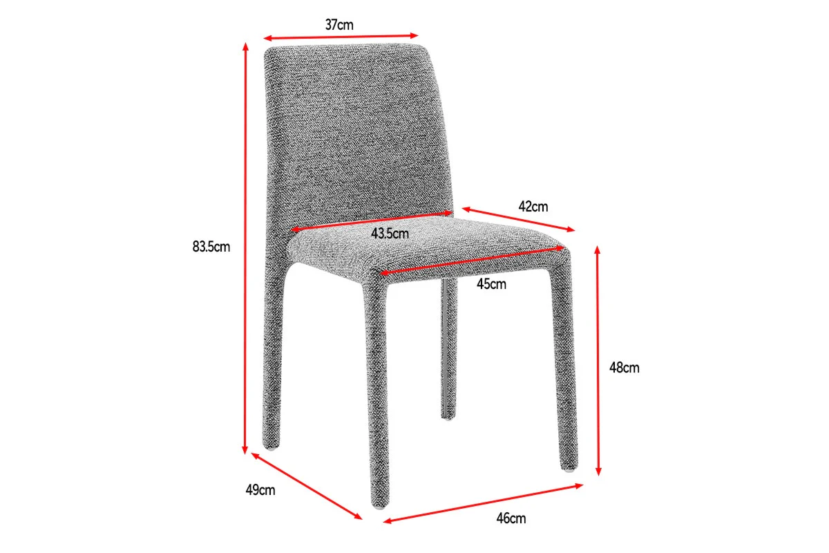 Set of 2 Shangri La Serena Upholstered Dining Chairs Grey - Image 9