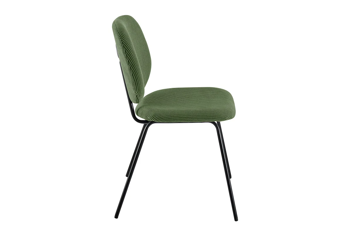 Set of 4 Shangri La Mullion Corduroy Dining Chairs Green - Image 5