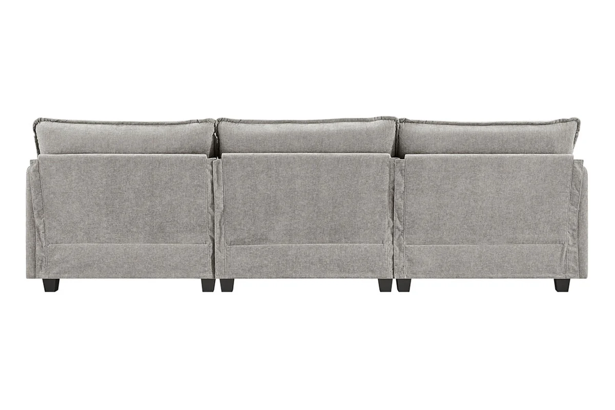 Shangri La Balos 4 Seater Sofa Grey with Ottoman - Image 10