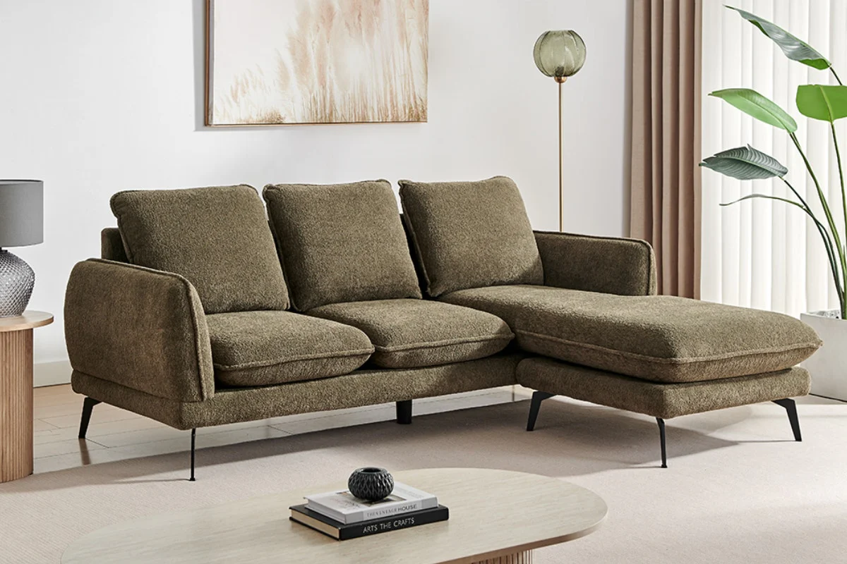 Shangri La Bellamy 3 Seater Sofa Green Reversible Chaise