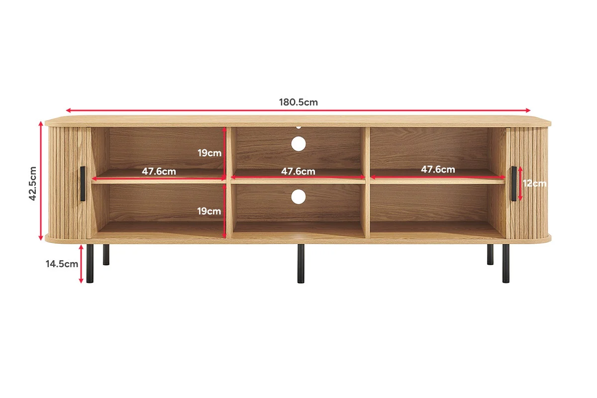 Shangri La Byron Entertainment Unit Natural 180cm 2 Door - Image 13