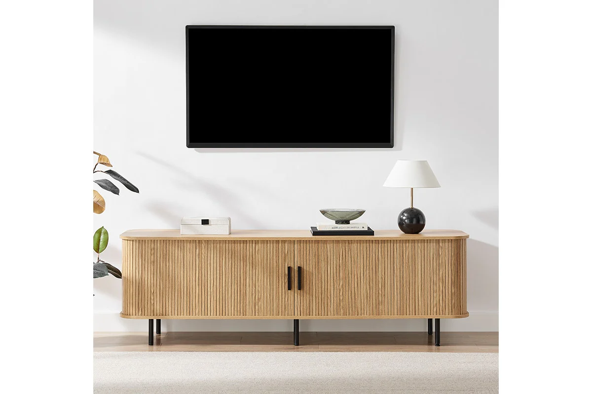 Shangri La Byron Entertainment Unit Natural 180cm 2 Door - Image 3