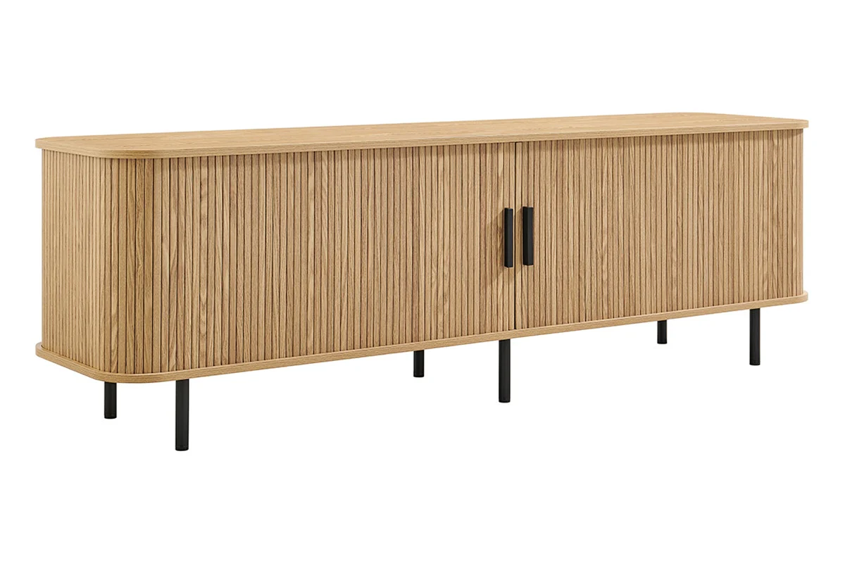 Shangri La Byron Entertainment Unit Natural 180cm 2 Door - Image 4