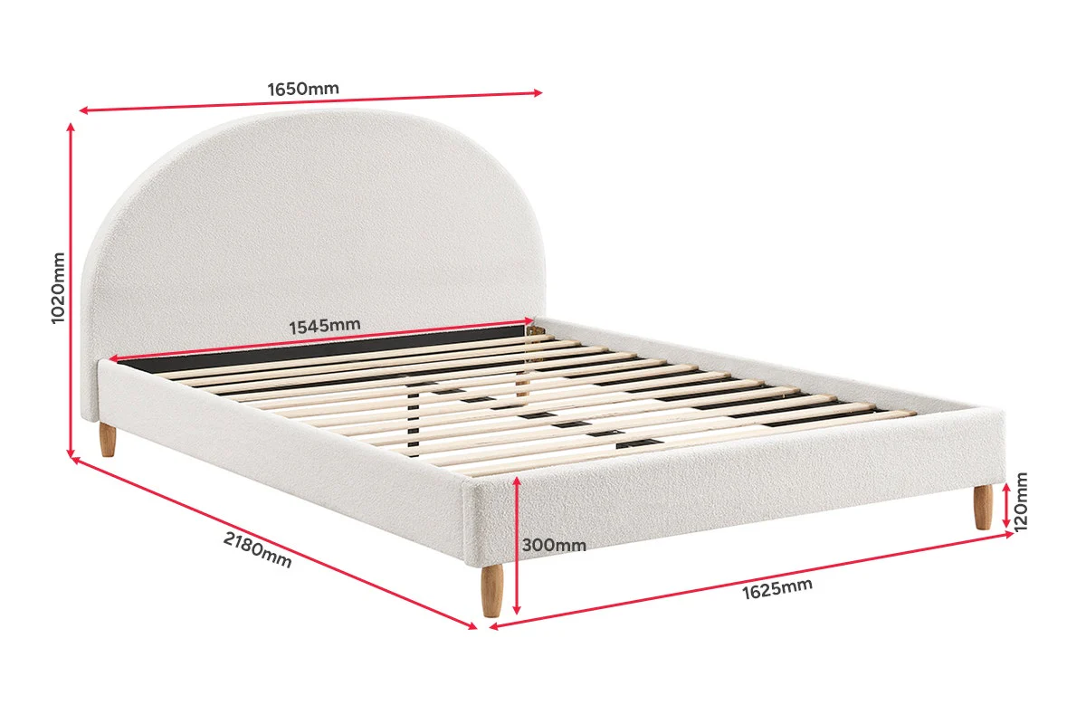 Shangri La Carmel Boucle Bed Frame White Queen - Image 6