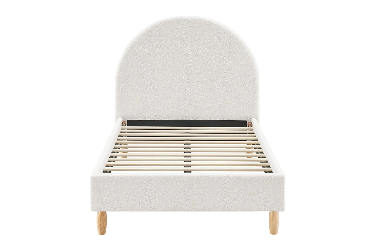 Shangri La Carmel Boucle Bed Frame White Single - Image 3