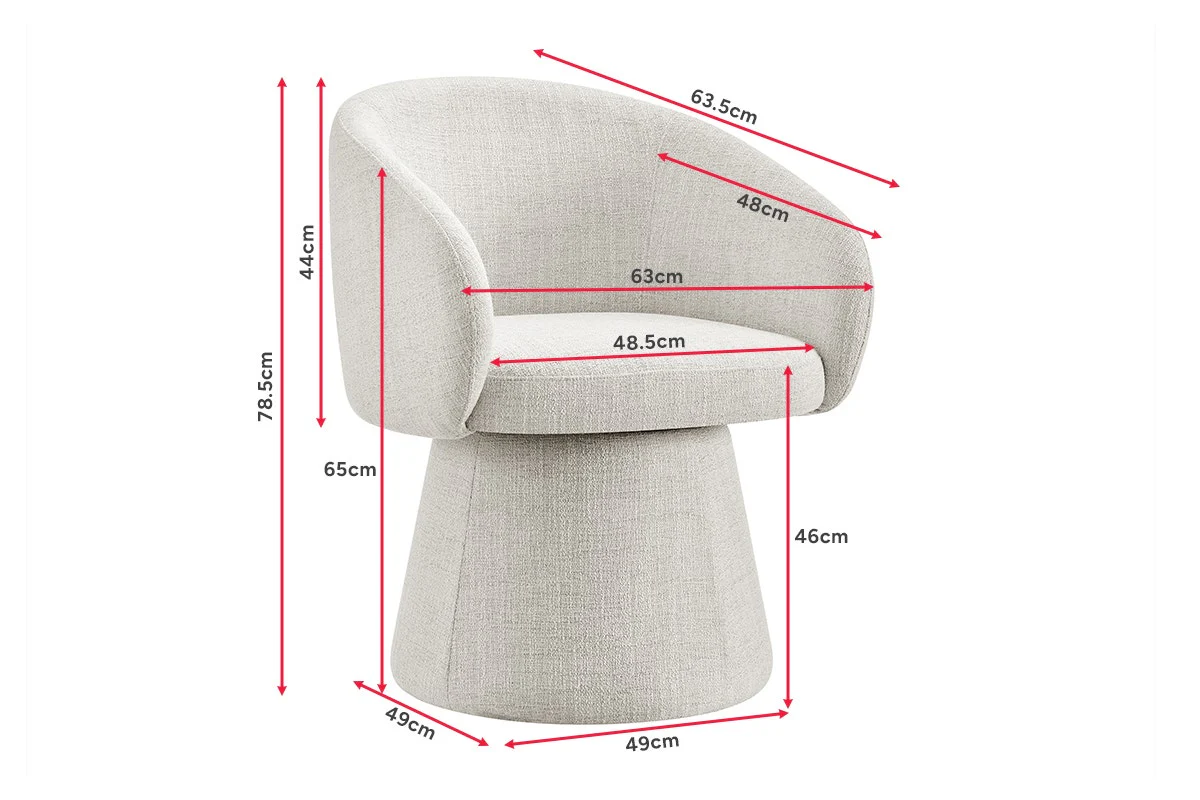 Shangri La Castro Swivel Dining Chair Beige Upholstered - Image 10