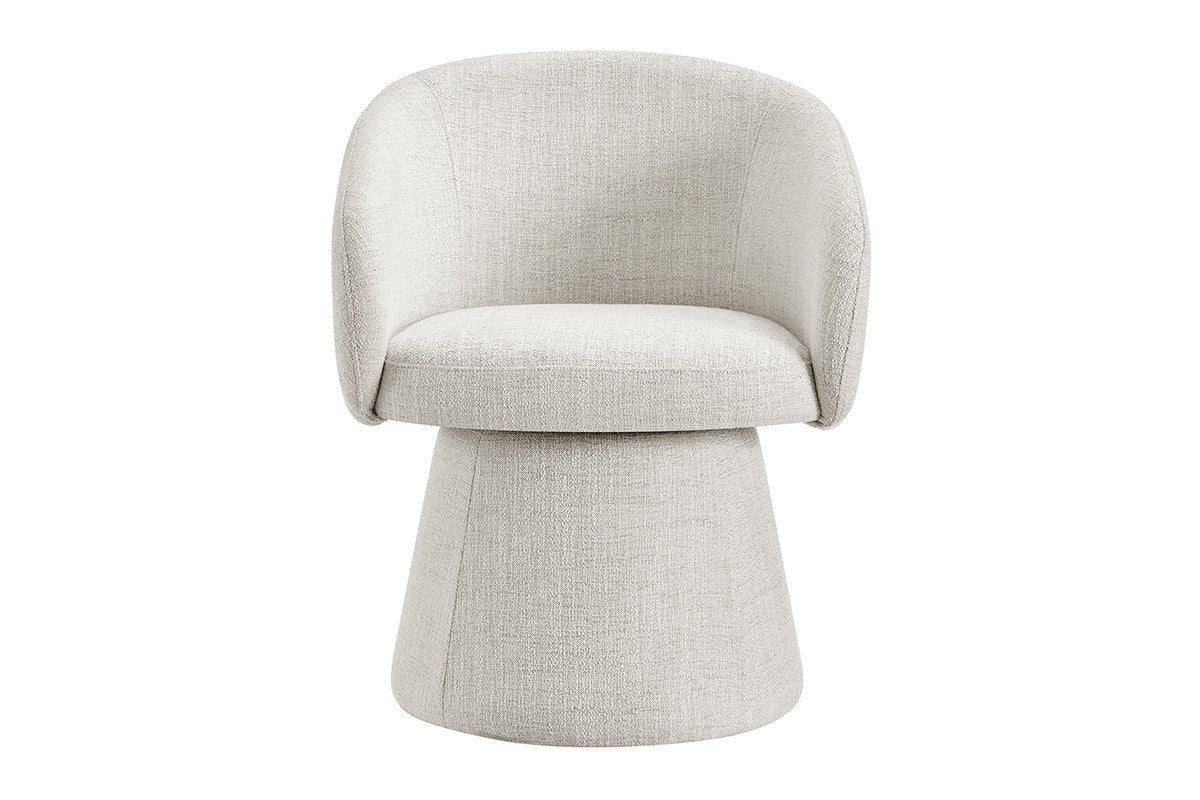 Shangri La Castro Swivel Dining Chair Beige Upholstered - Image 2
