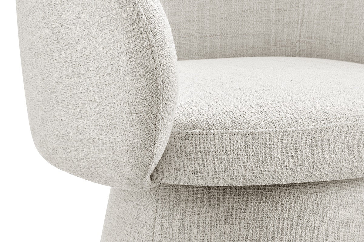 Shangri La Castro Swivel Dining Chair Beige Upholstered - Image 8