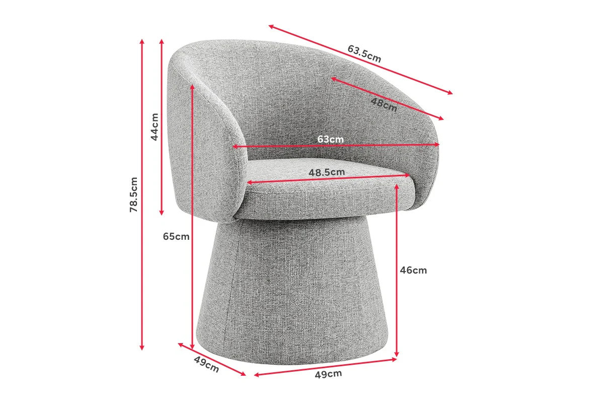 Shangri La Castro Swivel Dining Chair Grey Upholstered - Image 10