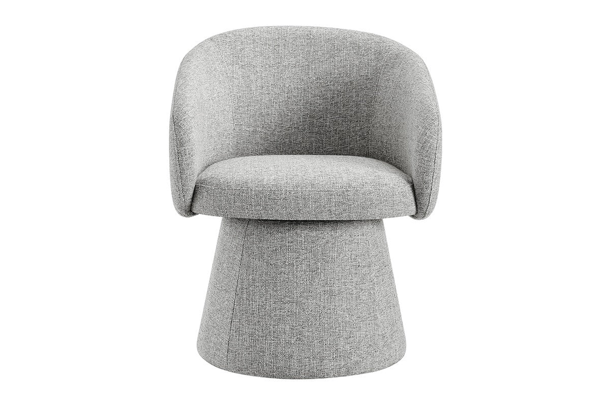 Shangri La Castro Swivel Dining Chair Grey Upholstered - Image 3