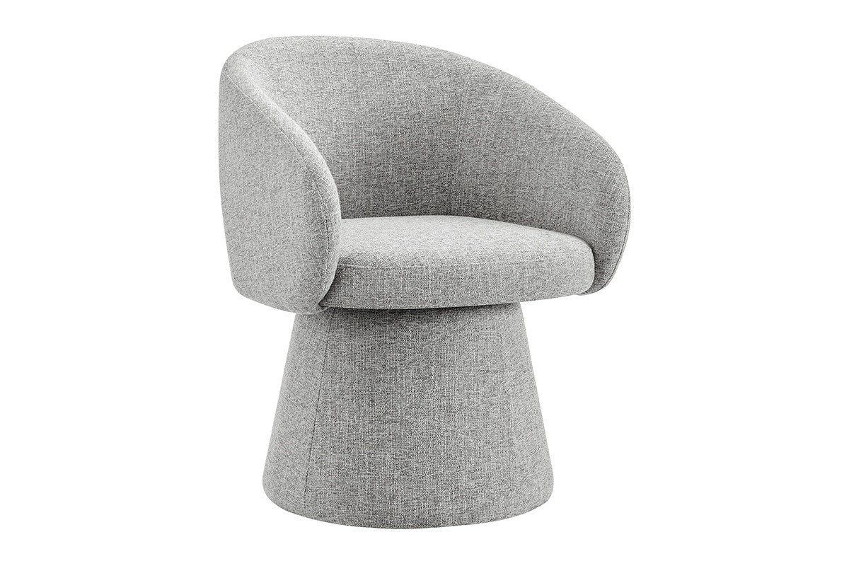 Shangri La Castro Swivel Dining Chair Grey Upholstered - Image 4