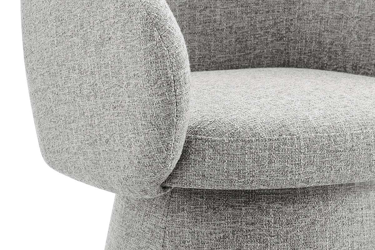 Shangri La Castro Swivel Dining Chair Grey Upholstered - Image 8