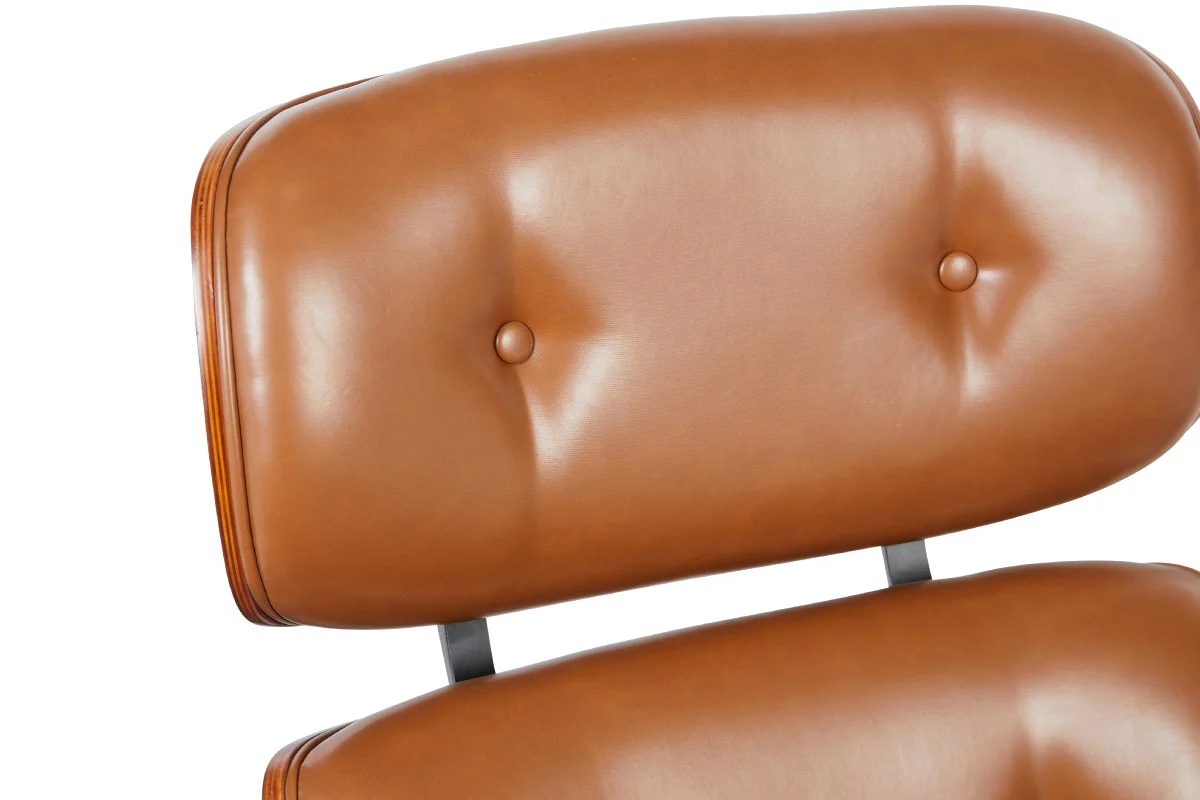 Shangri La Eames Replica Lounge Chair and Ottoman Tan Walnut - Image 12