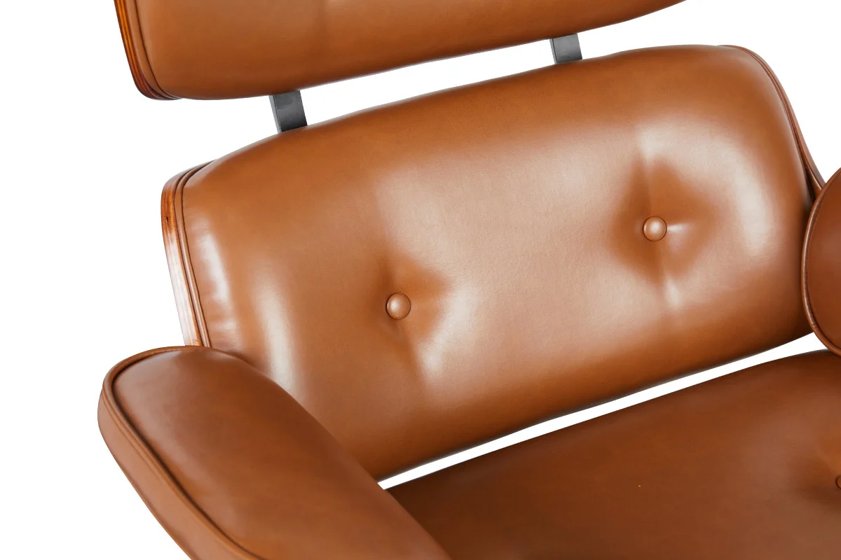 Shangri La Eames Replica Lounge Chair and Ottoman Tan Walnut - Image 13