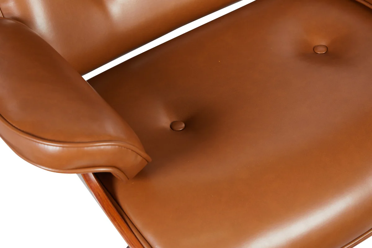 Shangri La Eames Replica Lounge Chair and Ottoman Tan Walnut - Image 15