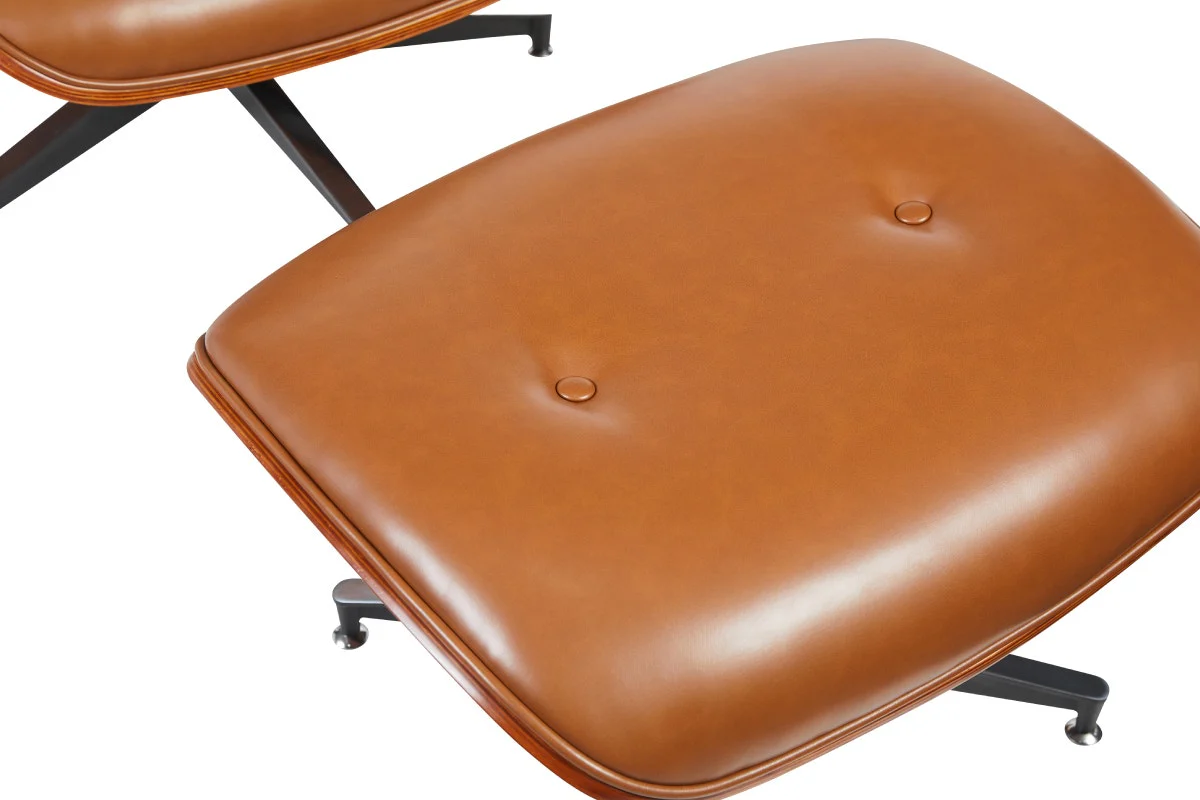 Shangri La Eames Replica Lounge Chair and Ottoman Tan Walnut - Image 18