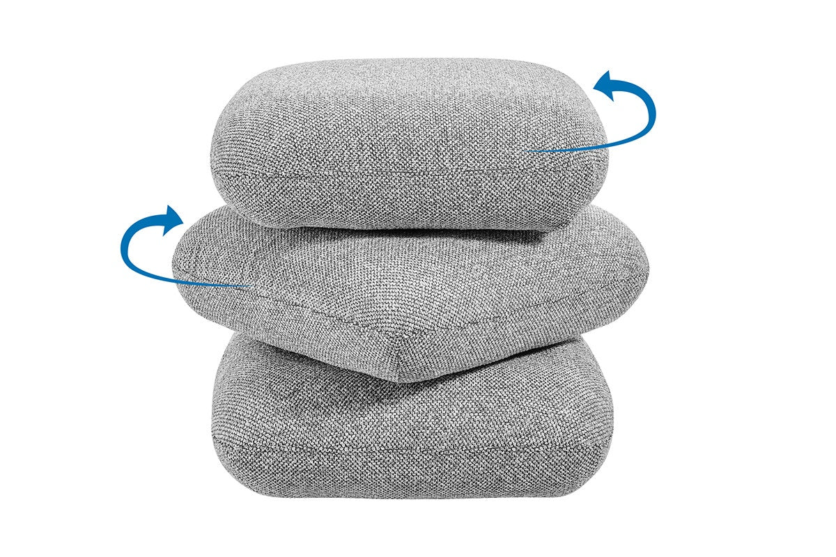 Shangri La Iris Ottoman Grey 360 Swivel