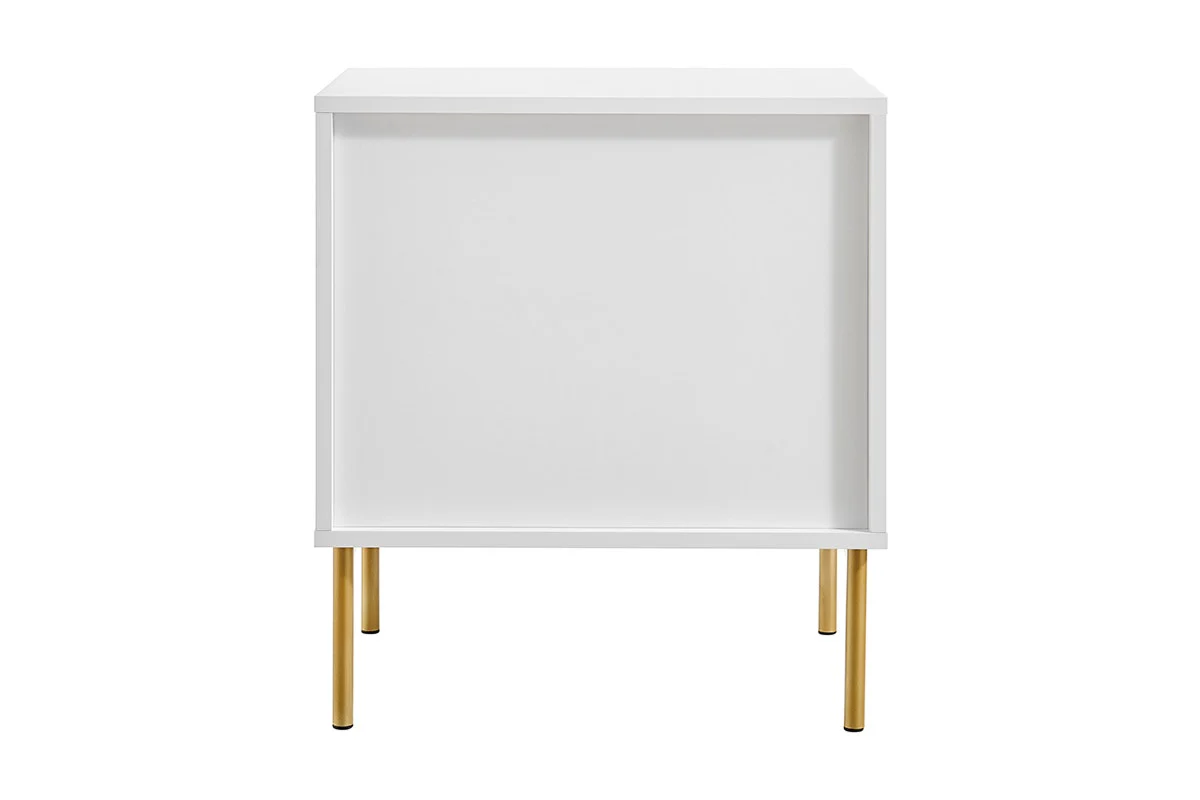 Shangri La Lilah 2 Drawer Ribbed Bedside Table White - Image 5