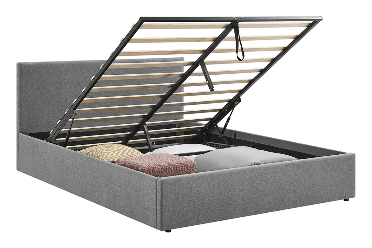 Shangri La Lyon Gas Lift Storage Bed Frame Grey Queen - Image 5