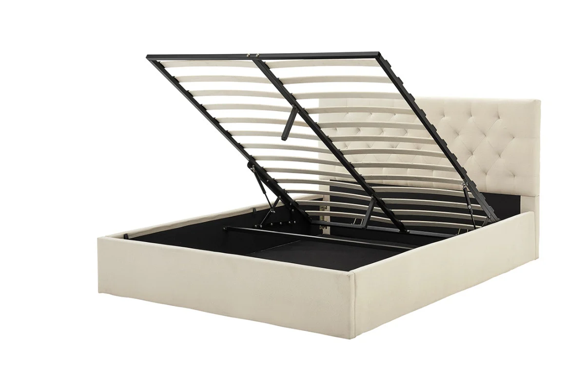 Shangri La Newport Gas Lift Bed Frame Natural Beige Queen - Image 6