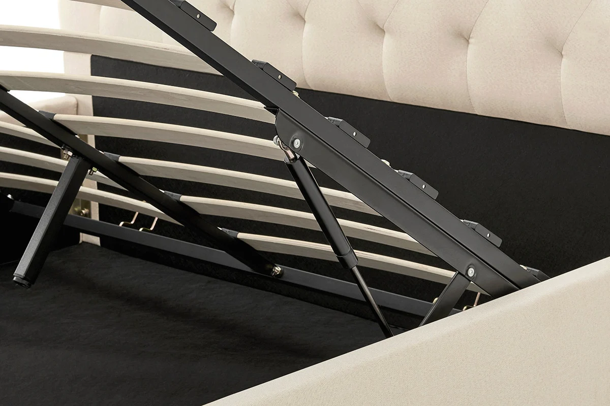 Shangri La Newport Gas Lift Bed Frame Natural Beige Queen - Image 8