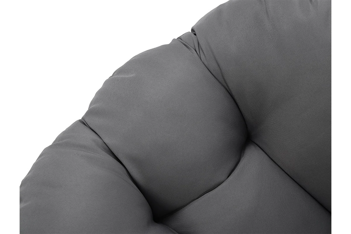Shangri La Papasan Swivel Wicker Chair Grey with Cushion - Image 7