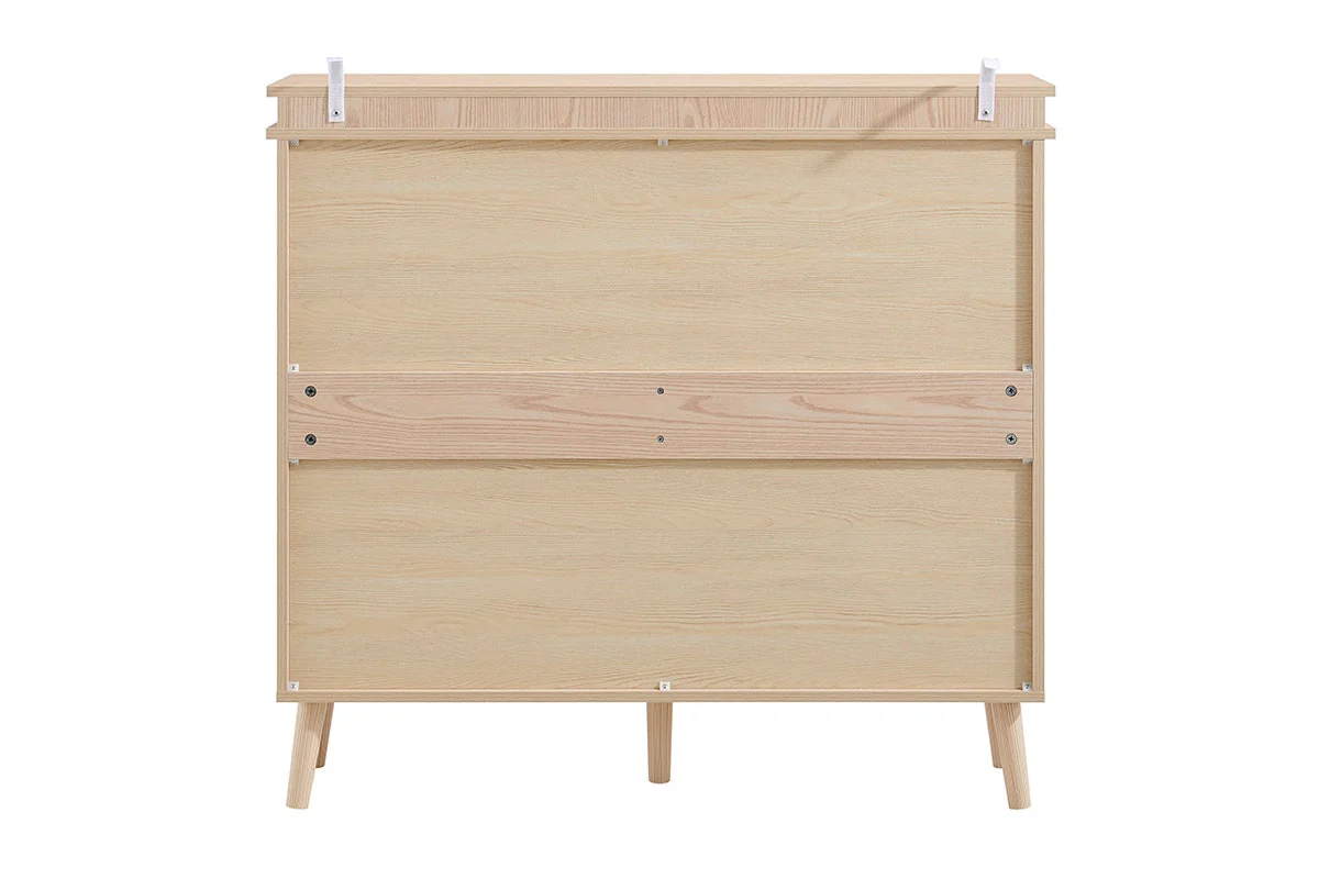 Shangri La Tallow Shoe Cabinet 4 Drawer Rattan Front - Image 5