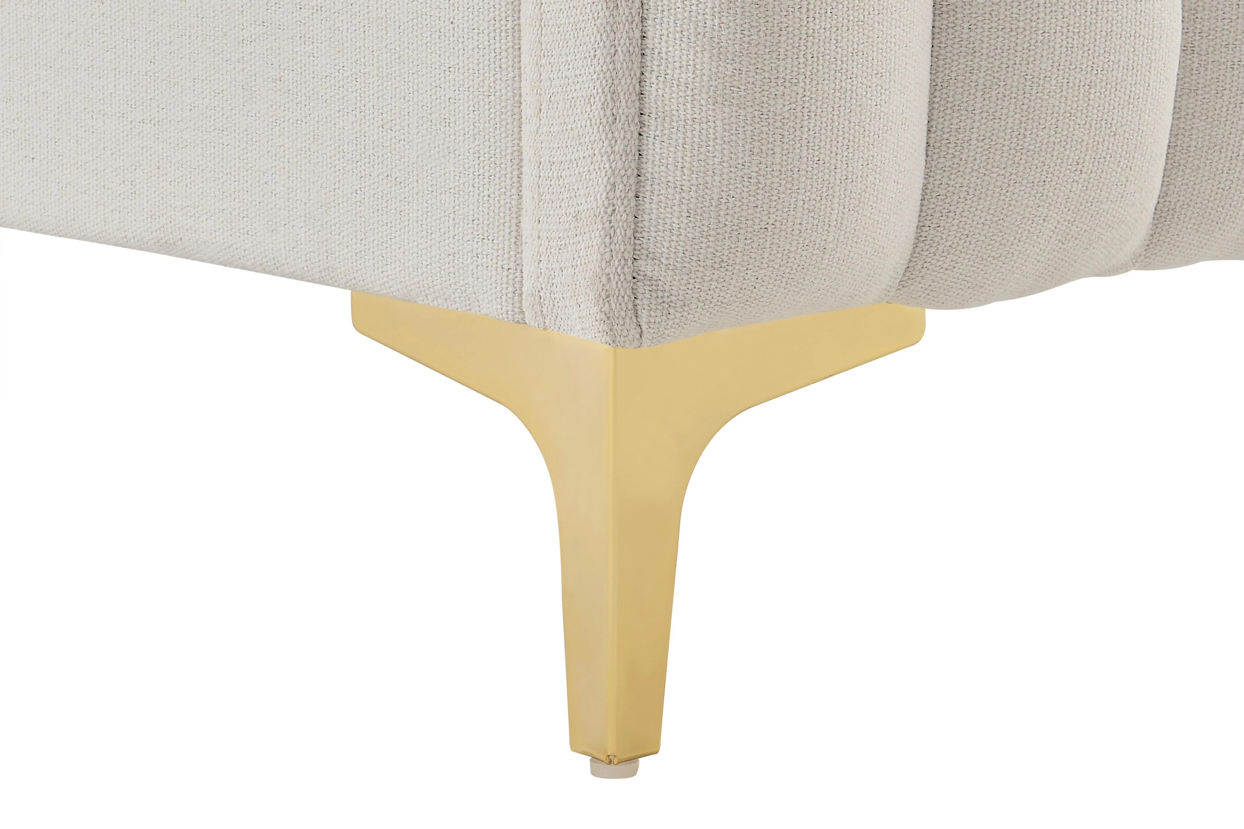 Shangri La Victoria Bed Frame Oatmeal King Upholstered - Image 3