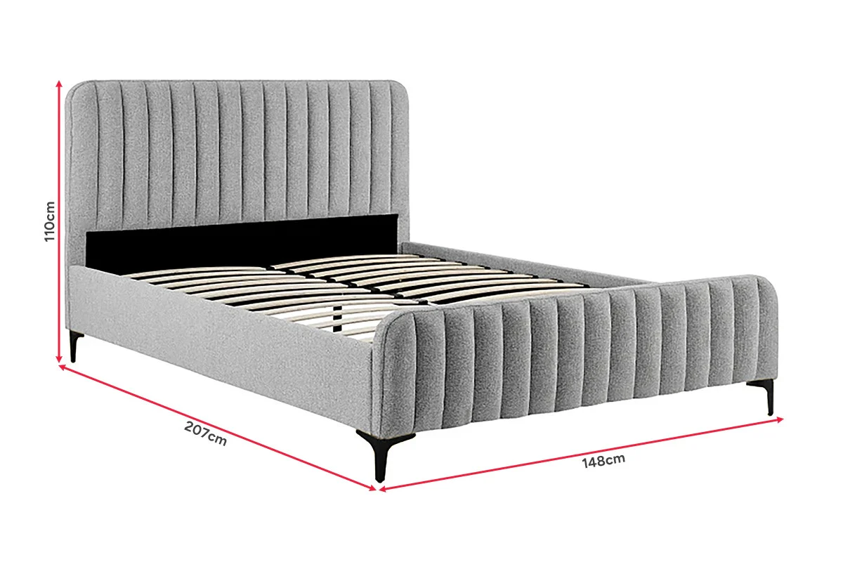 Shangri La Victoria Bed Frame Silver Double Upholstered - Image 6