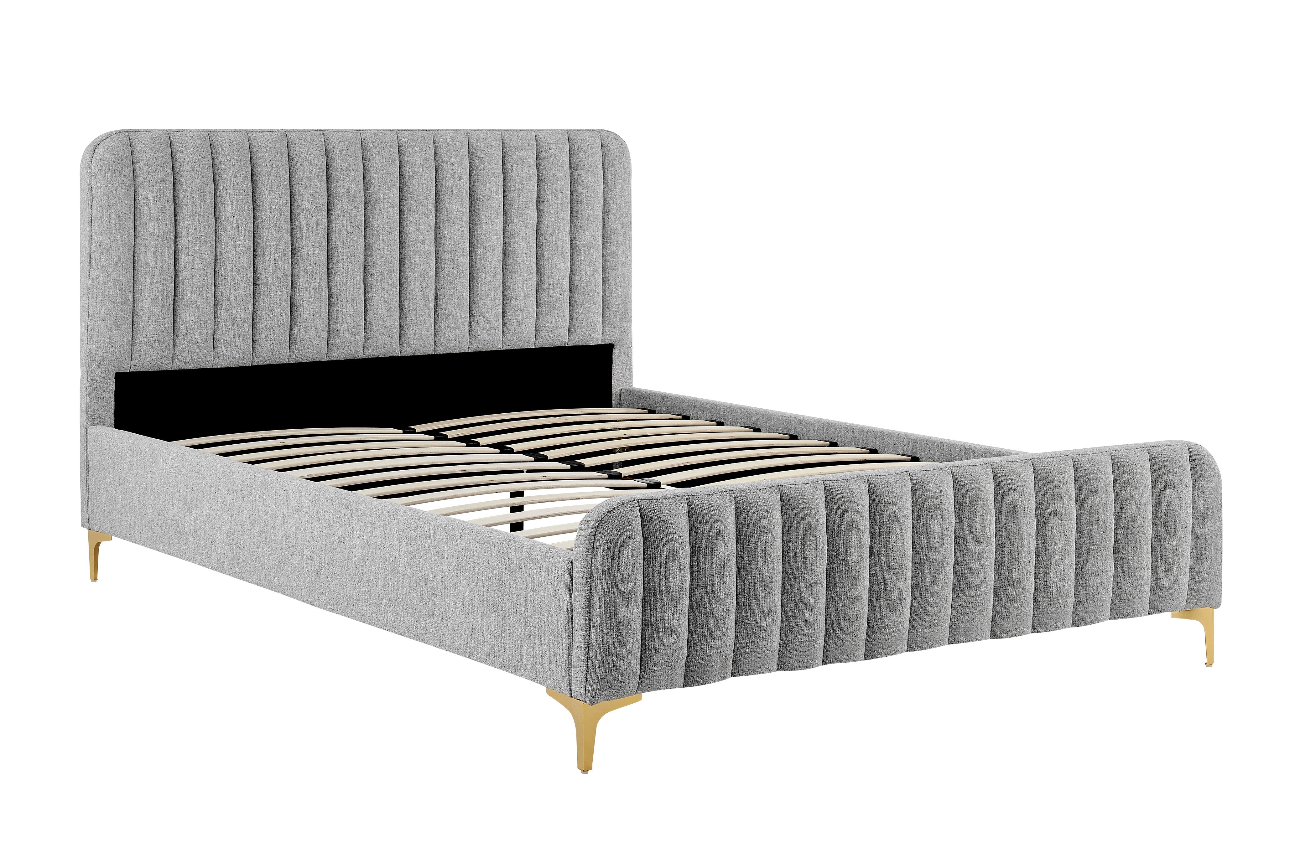 Shangri La Victoria Bed Frame Silver King Upholstered - Image 2