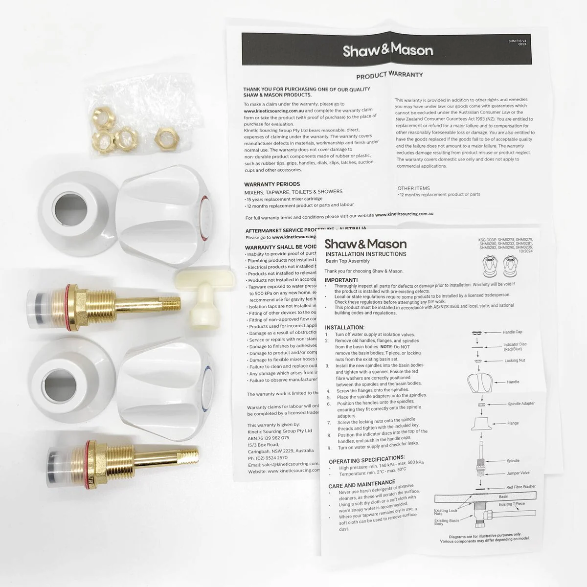 Shaw Mason Basin Top Assembly Pair - 160mm x 94mm x 60mm - White - Easy Install - Image 4