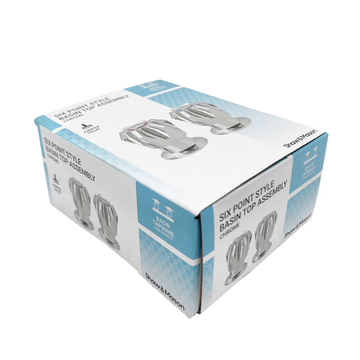 Shaw Mason Chrome Basin Top Assembly Pair - 130mm x 120mm - Easy Install - Image 3