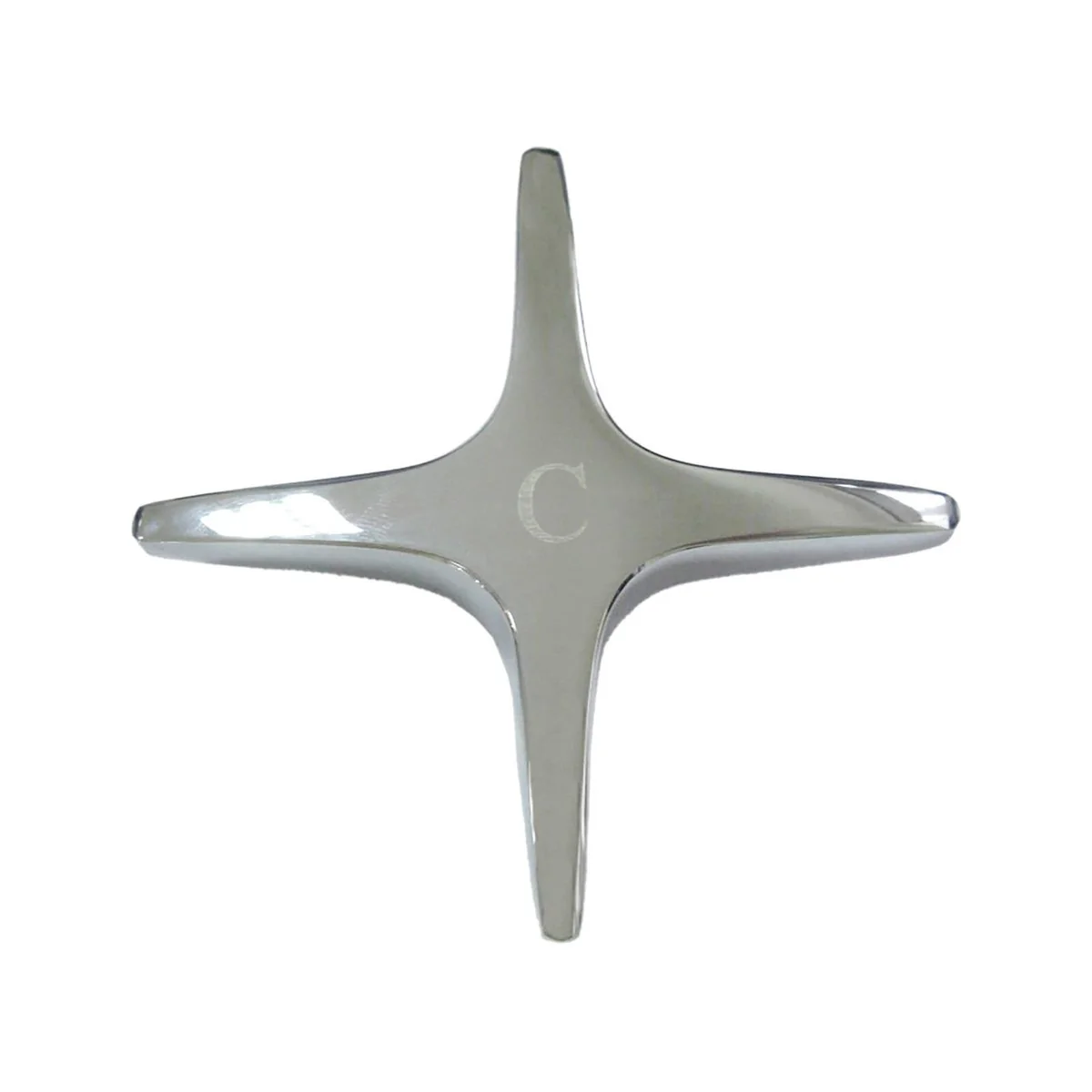 Shaw Mason Chrome Cross Style Star Tap Handle - Pair - 93mm x 203mm - Brass