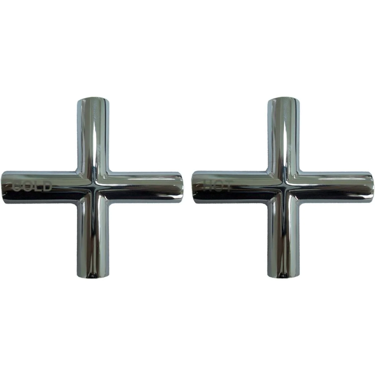 Shaw Mason Chrome Cross Style Tap Handles - Brass - 67mm - Elegant Design