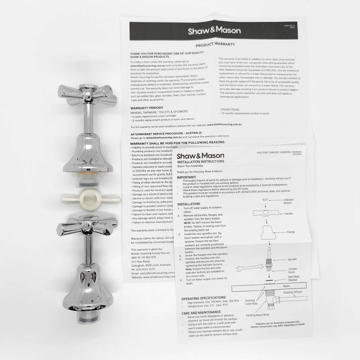 Shaw Mason Chrome Easy Clean Basin Top Assembly Pair - 67mm x 105mm - Durable - Image 3