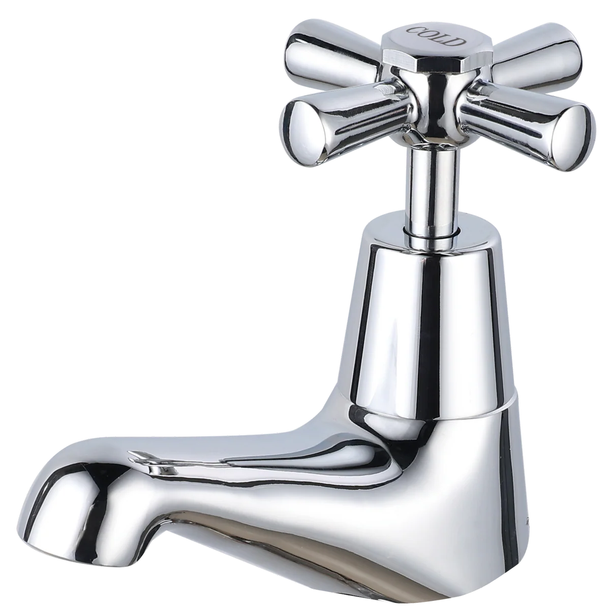 Shaw Mason Chrome Easy Clean Pillar Tap - 67mm x 173mm - Cold Water Indicator - Image 3