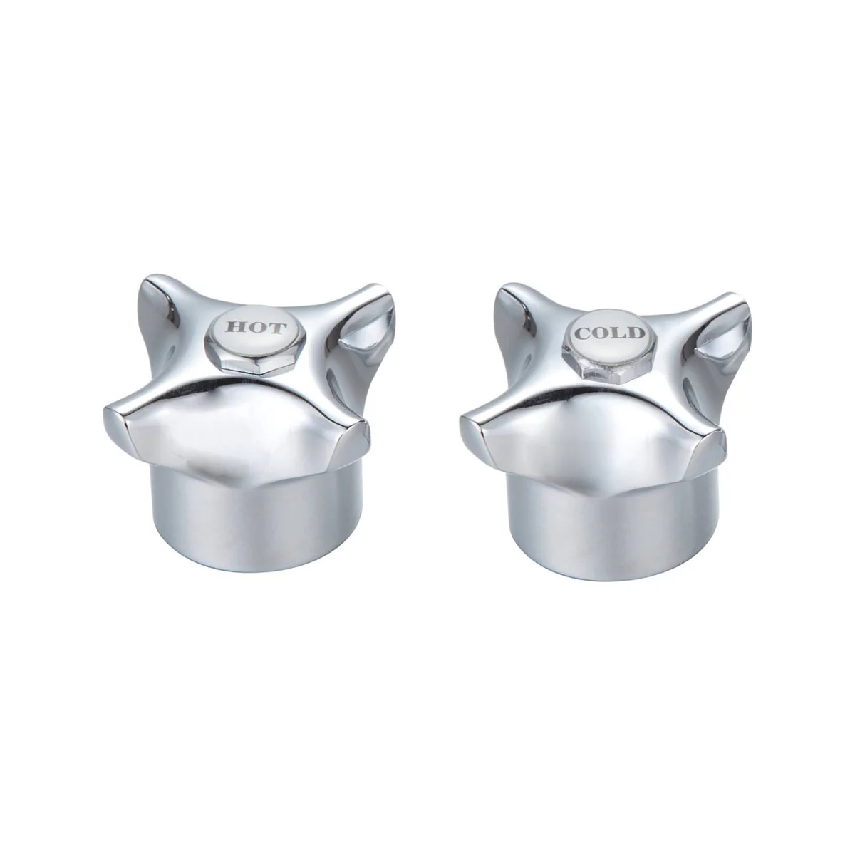 Shaw Mason Chrome Plated Four Point Tap Handles Pair - 100mm x 218mm - Durable Finish