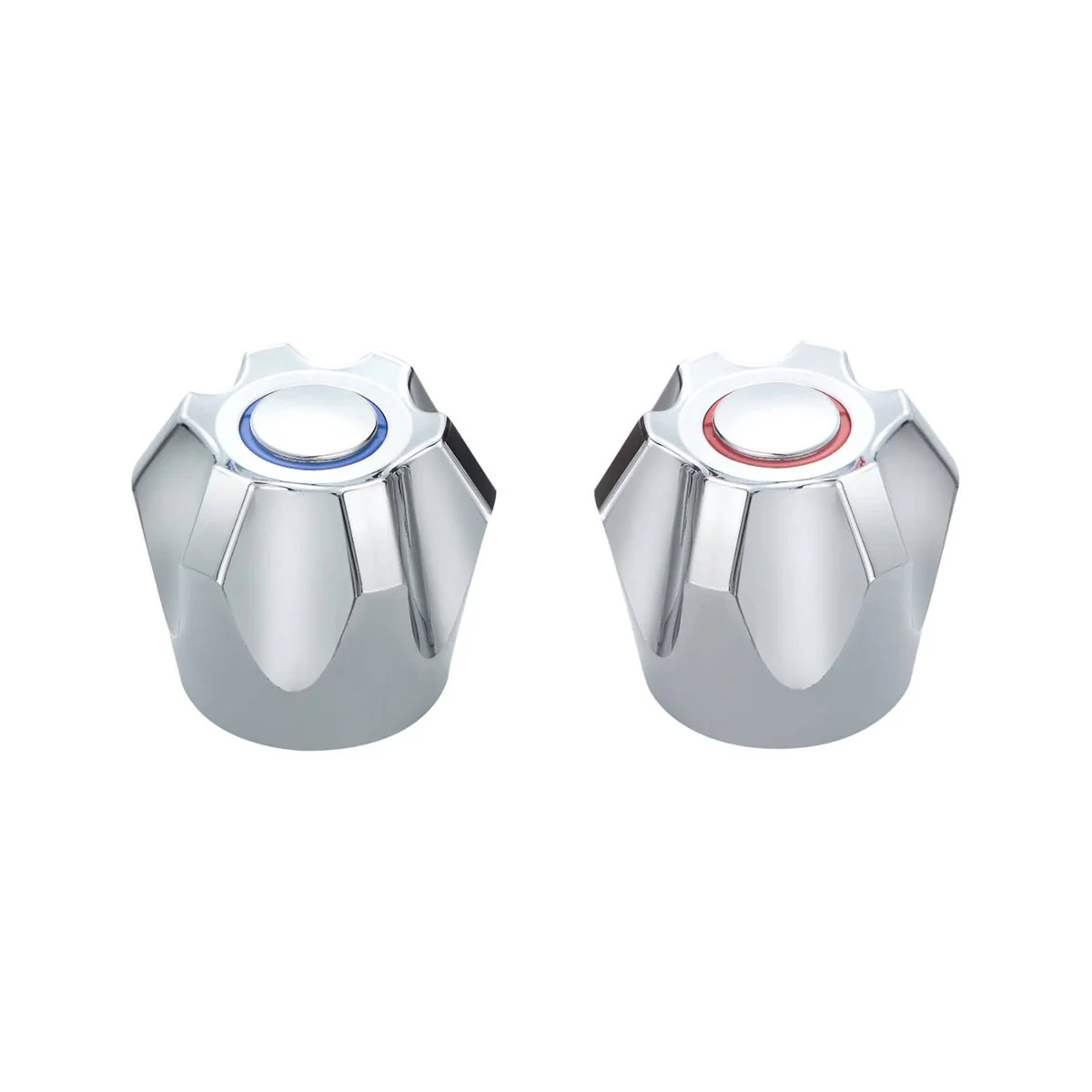 Shaw Mason Chrome PVC Six Point Tap Handles Pair - Durable - Easy Grip