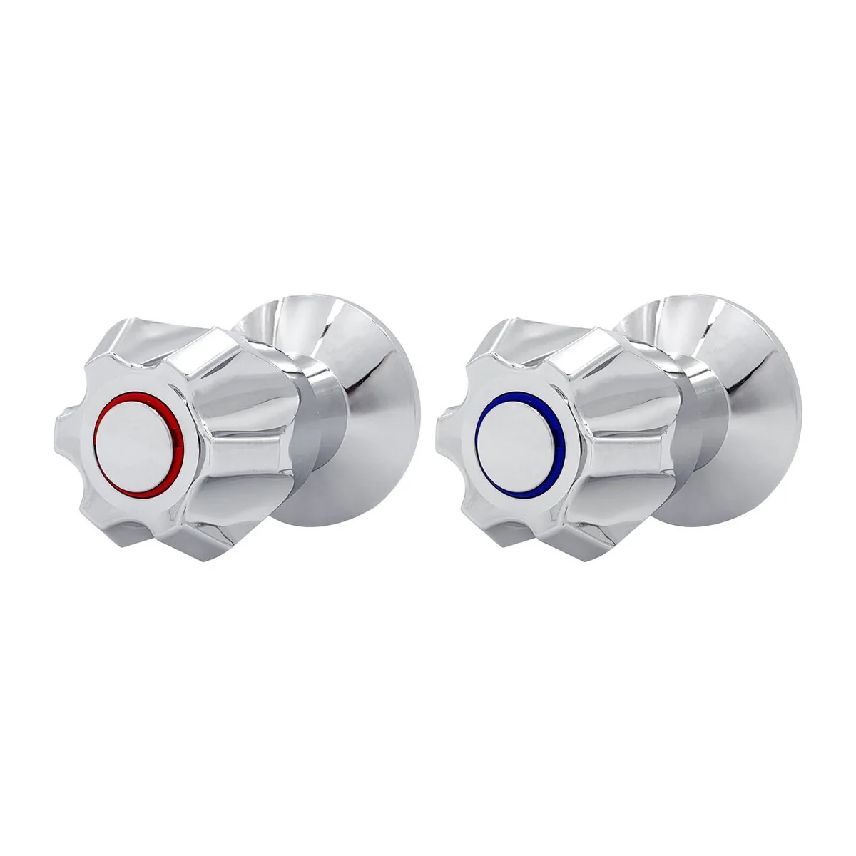 Shaw Mason Chrome Six Point Style Wall Top Assembly Pair - 160mm x 120mm x 70mm - Easy Installation - Temperature Indicators