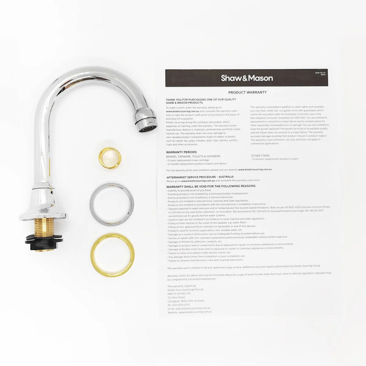 Shaw Mason Chrome Swivel Basin Spout - 115mm - Brass Construction - Durable - Image 3