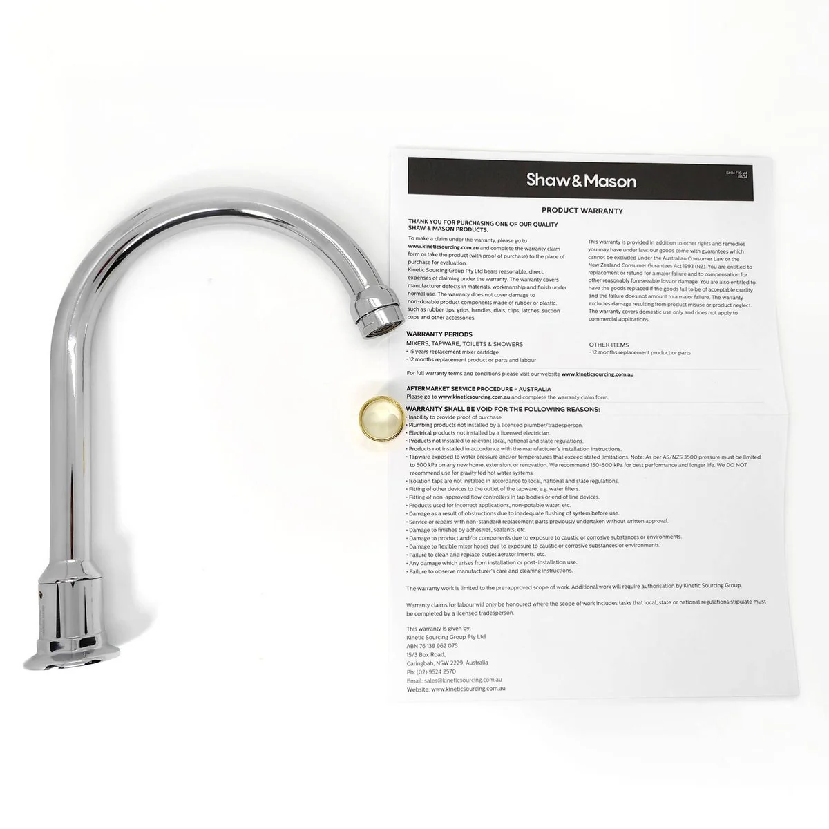 Shaw Mason Chrome Swivel Hob Spout - 175mm - Brass - Durable & Stylish - Image 3